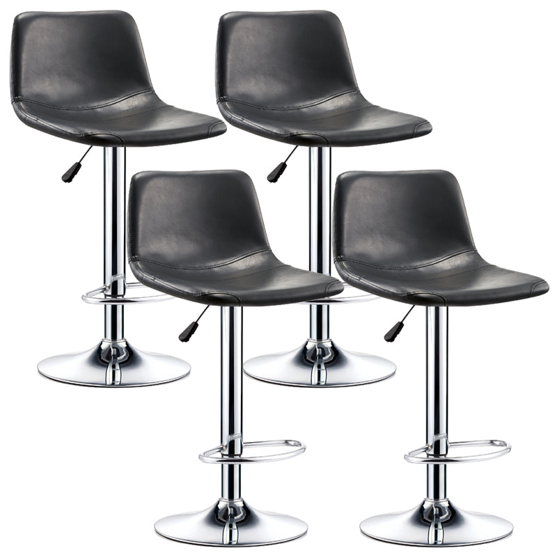 Industrial Leather Counter Height Stools Low Back Bar Stool for Bar Black 4 Piece Set Clearhalo 'Bar Furniture' 'Bar Stools' 'bar_stools' 'furn' 'furn_bar_stools' 'Furniture' 'Kitchen & Dining Furniture' 6373099
