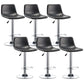Industrial Leather Counter Height Stools Low Back Bar Stool for Bar Black 6 Piece Set Clearhalo 'Bar Furniture' 'Bar Stools' 'bar_stools' 'furn' 'furn_bar_stools' 'Furniture' 'Kitchen & Dining Furniture' 6373102