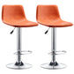 Industrial Leather Counter Height Stools Low Back Bar Stool for Bar Orange 2 Piece Set Clearhalo 'Bar Furniture' 'Bar Stools' 'bar_stools' 'furn' 'furn_bar_stools' 'Furniture' 'Kitchen & Dining Furniture' 6373113