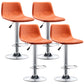 Industrial Leather Counter Height Stools Low Back Bar Stool for Bar Orange 4 Piece Set Clearhalo 'Bar Furniture' 'Bar Stools' 'bar_stools' 'furn' 'furn_bar_stools' 'Furniture' 'Kitchen & Dining Furniture' 6373114