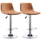 Industrial Leather Counter Height Stools Low Back Bar Stool for Bar Brown 2 Piece Set Clearhalo 'Bar Furniture' 'Bar Stools' 'bar_stools' 'furn' 'furn_bar_stools' 'Furniture' 'Kitchen & Dining Furniture' 6373118