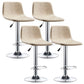 Industrial Leather Counter Height Stools Low Back Bar Stool for Bar Off-White 4 Piece Set Clearhalo 'Bar Furniture' 'Bar Stools' 'bar_stools' 'furn' 'furn_bar_stools' 'Furniture' 'Kitchen & Dining Furniture' 6373124