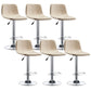 Industrial Leather Counter Height Stools Low Back Bar Stool for Bar Off-White 6 Piece Set Clearhalo 'Bar Furniture' 'Bar Stools' 'bar_stools' 'furn' 'furn_bar_stools' 'Furniture' 'Kitchen & Dining Furniture' 6373125