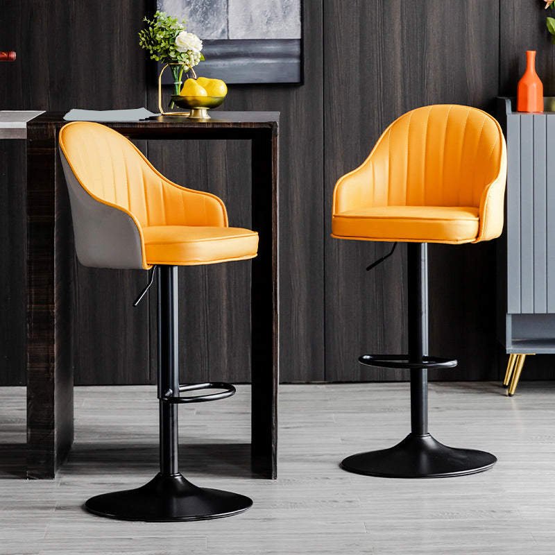 Industrial Metal Counter Height Stools Back Bar Stool for Living Room Clearhalo 'Bar Furniture' 'Bar Stools' 'bar_stools' 'furn' 'furn_bar_stools' 'Furniture' 'Kitchen & Dining Furniture' 6373156