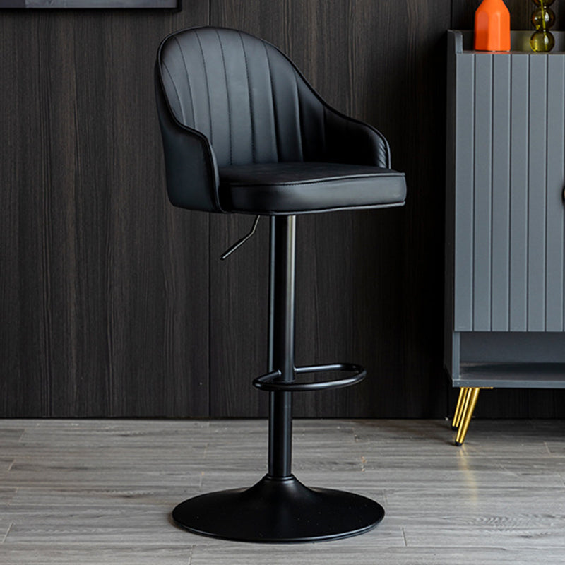 Industrial Metal Counter Height Stools Back Bar Stool for Living Room Black Black 1 Piece Clearhalo 'Bar Furniture' 'Bar Stools' 'bar_stools' 'furn' 'furn_bar_stools' 'Furniture' 'Kitchen & Dining Furniture' 6373157