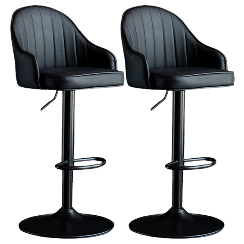 Industrial Metal Counter Height Stools Back Bar Stool for Living Room Black Black 2 Piece Set Clearhalo 'Bar Furniture' 'Bar Stools' 'bar_stools' 'furn' 'furn_bar_stools' 'Furniture' 'Kitchen & Dining Furniture' 6373158