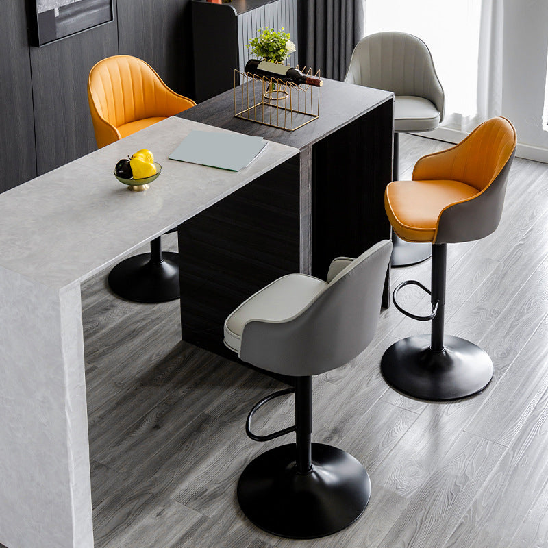 Industrial Metal Counter Height Stools Back Bar Stool for Living Room Clearhalo 'Bar Furniture' 'Bar Stools' 'bar_stools' 'furn' 'furn_bar_stools' 'Furniture' 'Kitchen & Dining Furniture' 6373159