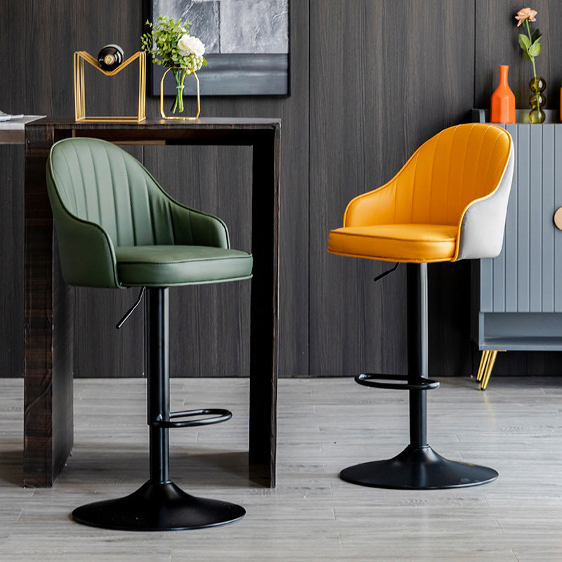 Industrial Metal Counter Height Stools Back Bar Stool for Living Room Clearhalo 'Bar Furniture' 'Bar Stools' 'bar_stools' 'furn' 'furn_bar_stools' 'Furniture' 'Kitchen & Dining Furniture' 6373160