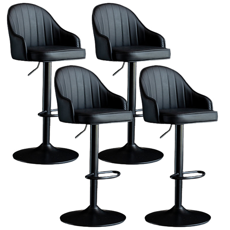 Industrial Metal Counter Height Stools Back Bar Stool for Living Room Black Black 4 Piece Set Clearhalo 'Bar Furniture' 'Bar Stools' 'bar_stools' 'furn' 'furn_bar_stools' 'Furniture' 'Kitchen & Dining Furniture' 6373161