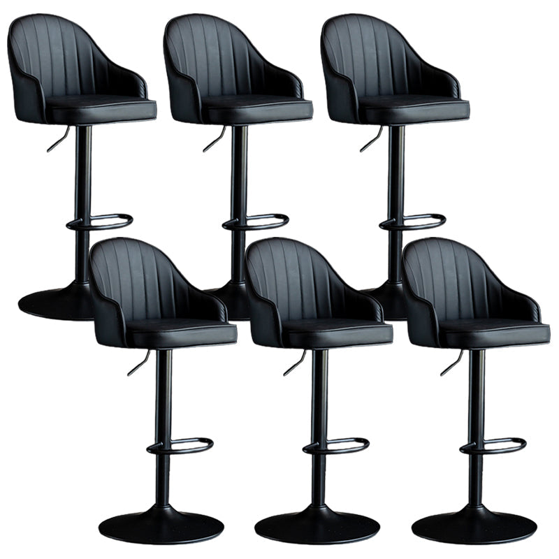 Industrial Metal Counter Height Stools Back Bar Stool for Living Room Black Black 6 Piece Set Clearhalo 'Bar Furniture' 'Bar Stools' 'bar_stools' 'furn' 'furn_bar_stools' 'Furniture' 'Kitchen & Dining Furniture' 6373162