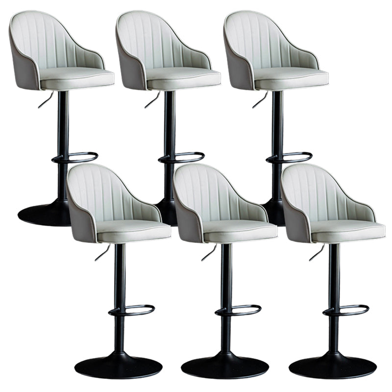 Industrial Metal Counter Height Stools Back Bar Stool for Living Room Grey Black 6 Piece Set Clearhalo 'Bar Furniture' 'Bar Stools' 'bar_stools' 'furn' 'furn_bar_stools' 'Furniture' 'Kitchen & Dining Furniture' 6373173