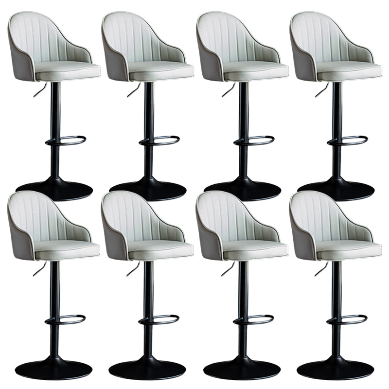Industrial Metal Counter Height Stools Back Bar Stool for Living Room Grey Black 8 Piece Set Clearhalo 'Bar Furniture' 'Bar Stools' 'bar_stools' 'furn' 'furn_bar_stools' 'Furniture' 'Kitchen & Dining Furniture' 6373174