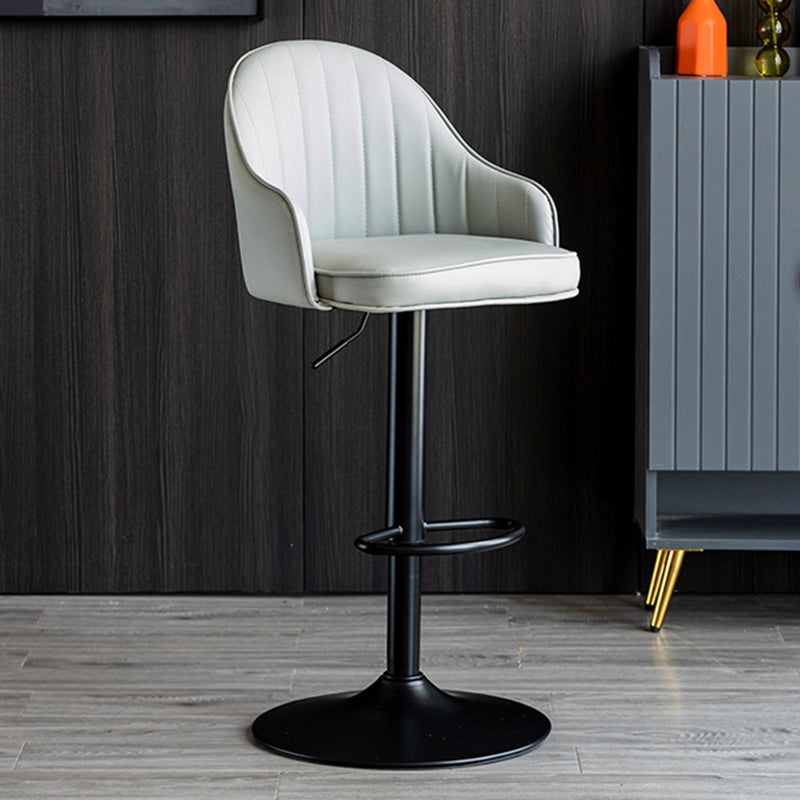 Industrial Metal Counter Height Stools Back Bar Stool for Living Room Light Gray Black 1 Piece Clearhalo 'Bar Furniture' 'Bar Stools' 'bar_stools' 'furn' 'furn_bar_stools' 'Furniture' 'Kitchen & Dining Furniture' 6373177