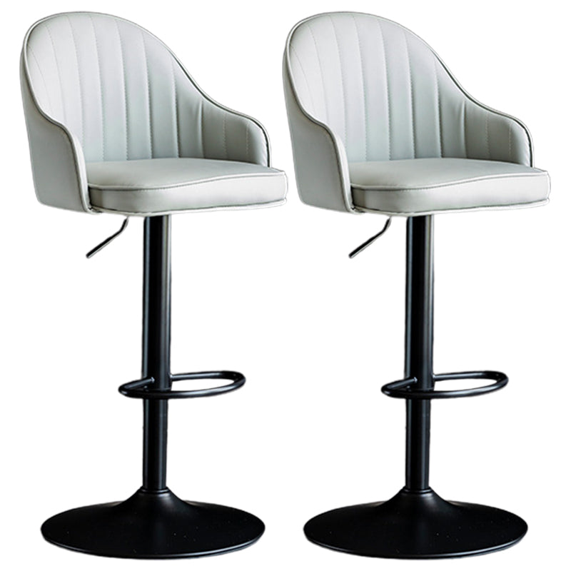 Industrial Metal Counter Height Stools Back Bar Stool for Living Room Light Gray Black 2 Piece Set Clearhalo 'Bar Furniture' 'Bar Stools' 'bar_stools' 'furn' 'furn_bar_stools' 'Furniture' 'Kitchen & Dining Furniture' 6373178