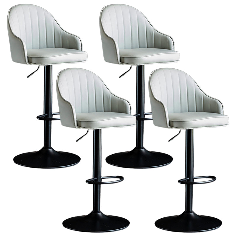 Industrial Metal Counter Height Stools Back Bar Stool for Living Room Light Gray Black 4 Piece Set Clearhalo 'Bar Furniture' 'Bar Stools' 'bar_stools' 'furn' 'furn_bar_stools' 'Furniture' 'Kitchen & Dining Furniture' 6373179