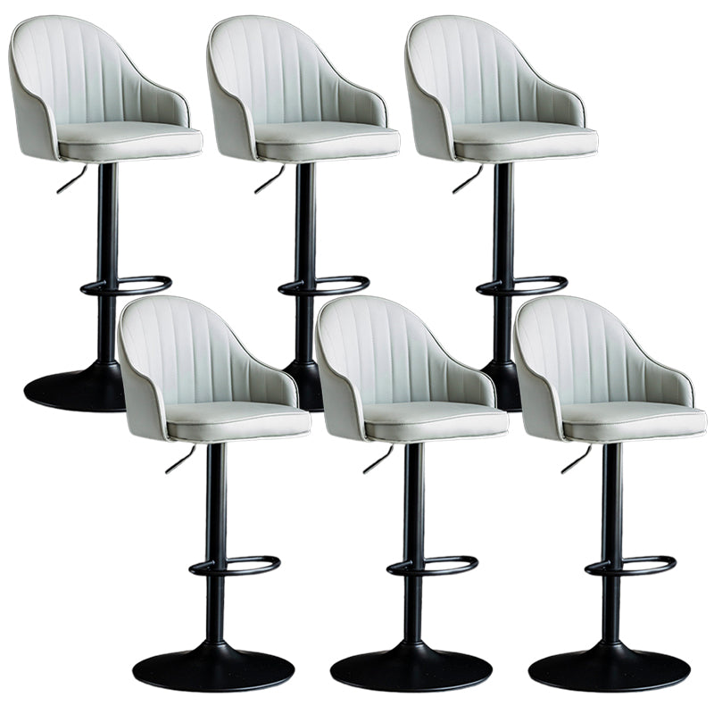Industrial Metal Counter Height Stools Back Bar Stool for Living Room Light Gray Black 6 Piece Set Clearhalo 'Bar Furniture' 'Bar Stools' 'bar_stools' 'furn' 'furn_bar_stools' 'Furniture' 'Kitchen & Dining Furniture' 6373180