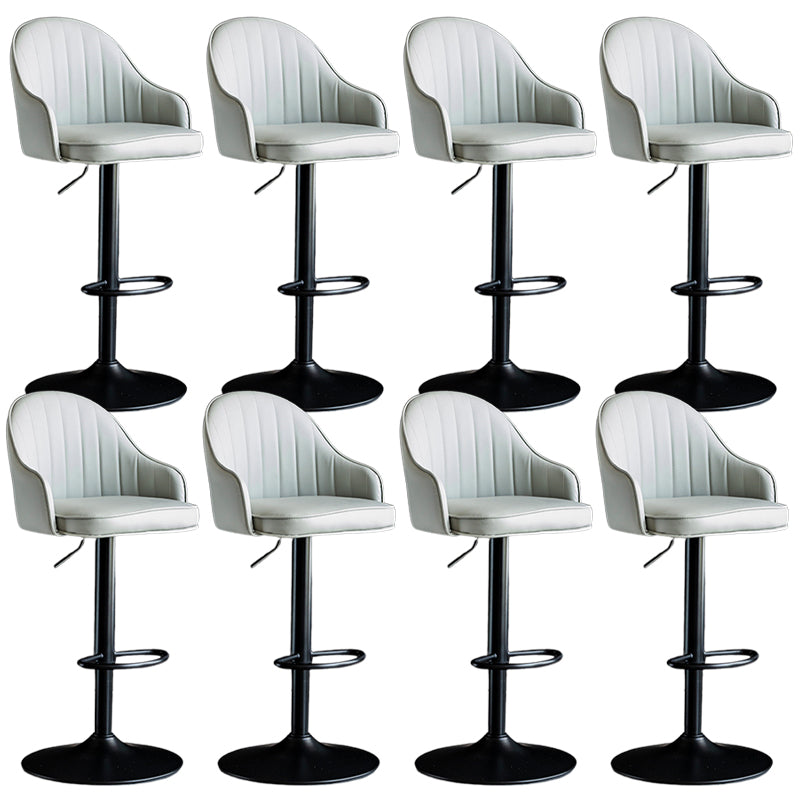 Industrial Metal Counter Height Stools Back Bar Stool for Living Room Light Gray Black 8 Piece Set Clearhalo 'Bar Furniture' 'Bar Stools' 'bar_stools' 'furn' 'furn_bar_stools' 'Furniture' 'Kitchen & Dining Furniture' 6373181