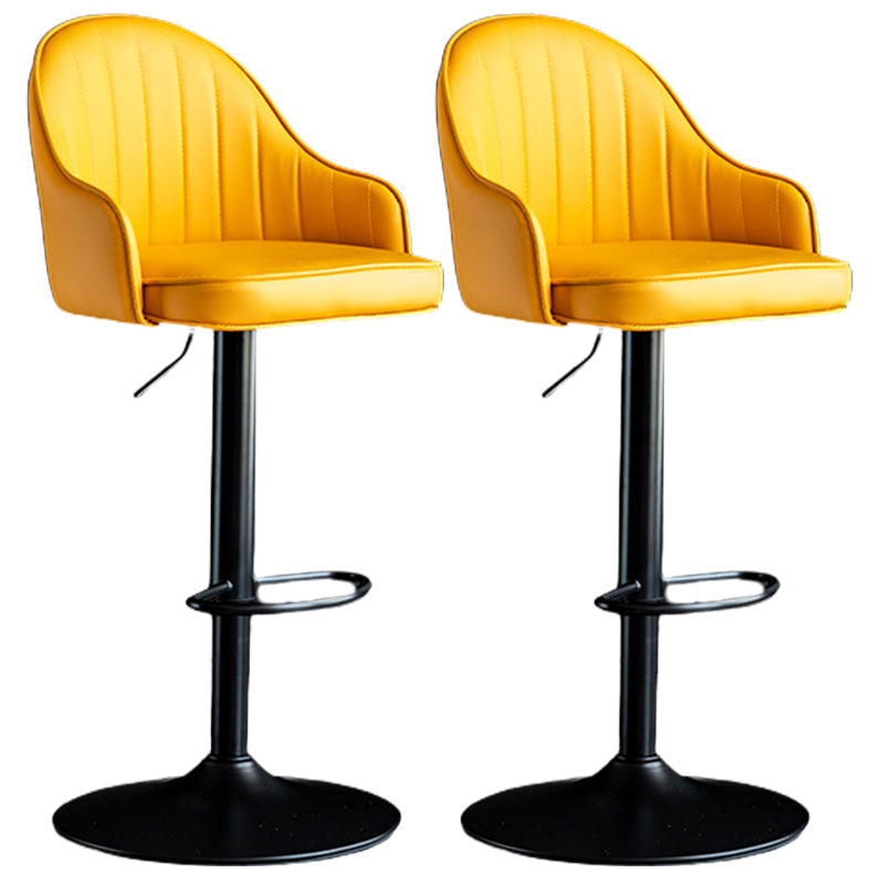 Industrial Metal Counter Height Stools Back Bar Stool for Living Room Yellow Black 2 Piece Set Clearhalo 'Bar Furniture' 'Bar Stools' 'bar_stools' 'furn' 'furn_bar_stools' 'Furniture' 'Kitchen & Dining Furniture' 6373183