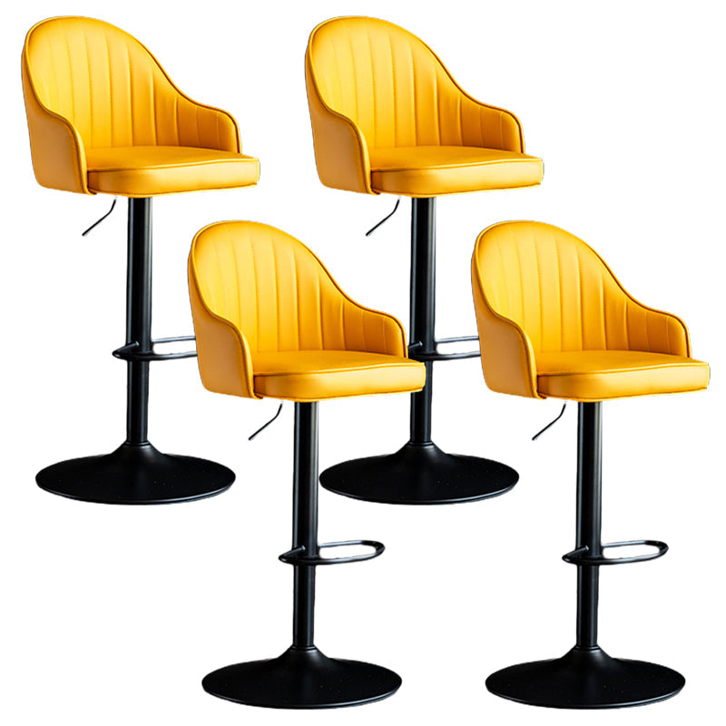 Industrial Metal Counter Height Stools Back Bar Stool for Living Room Yellow Black 4 Piece Set Clearhalo 'Bar Furniture' 'Bar Stools' 'bar_stools' 'furn' 'furn_bar_stools' 'Furniture' 'Kitchen & Dining Furniture' 6373184