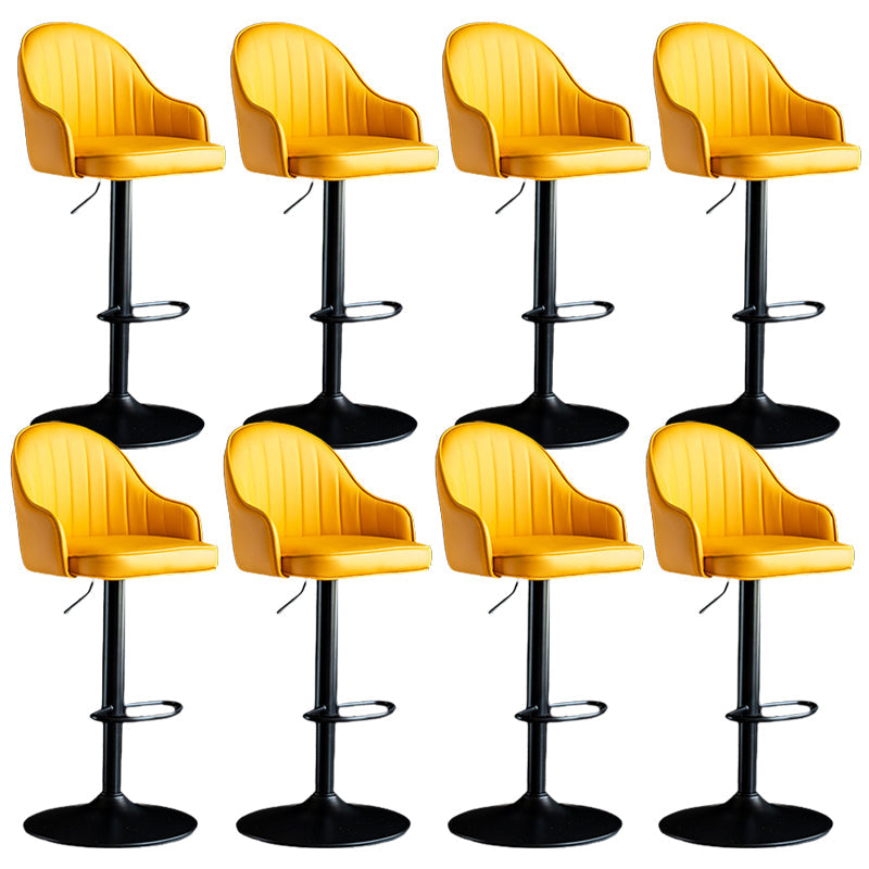 Industrial Metal Counter Height Stools Back Bar Stool for Living Room Yellow Black 8 Piece Set Clearhalo 'Bar Furniture' 'Bar Stools' 'bar_stools' 'furn' 'furn_bar_stools' 'Furniture' 'Kitchen & Dining Furniture' 6373186