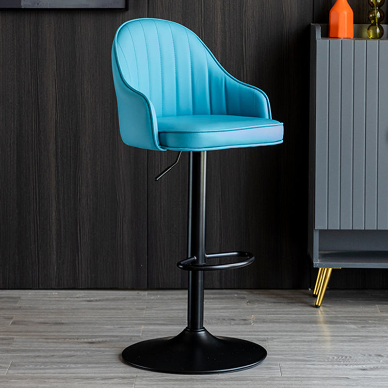 Industrial Metal Counter Height Stools Back Bar Stool for Living Room Blue Black 1 Piece Clearhalo 'Bar Furniture' 'Bar Stools' 'bar_stools' 'furn' 'furn_bar_stools' 'Furniture' 'Kitchen & Dining Furniture' 6373187