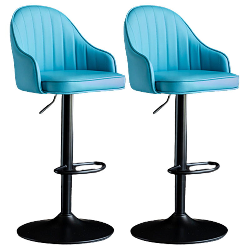 Industrial Metal Counter Height Stools Back Bar Stool for Living Room Blue Black 2 Piece Set Clearhalo 'Bar Furniture' 'Bar Stools' 'bar_stools' 'furn' 'furn_bar_stools' 'Furniture' 'Kitchen & Dining Furniture' 6373188