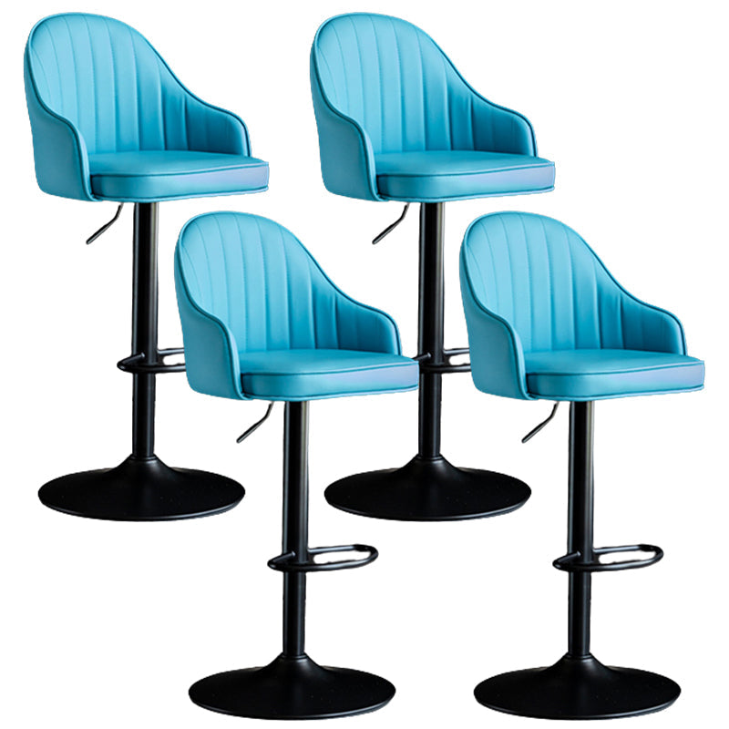 Industrial Metal Counter Height Stools Back Bar Stool for Living Room Blue Black 4 Piece Set Clearhalo 'Bar Furniture' 'Bar Stools' 'bar_stools' 'furn' 'furn_bar_stools' 'Furniture' 'Kitchen & Dining Furniture' 6373189