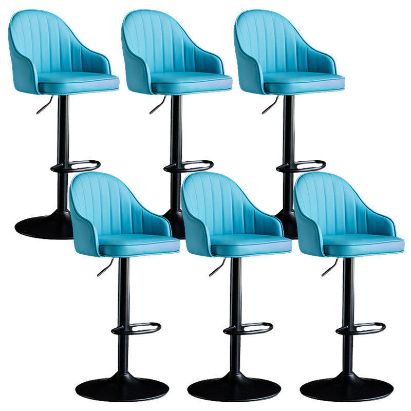 Industrial Metal Counter Height Stools Back Bar Stool for Living Room Blue Black 6 Piece Set Clearhalo 'Bar Furniture' 'Bar Stools' 'bar_stools' 'furn' 'furn_bar_stools' 'Furniture' 'Kitchen & Dining Furniture' 6373190