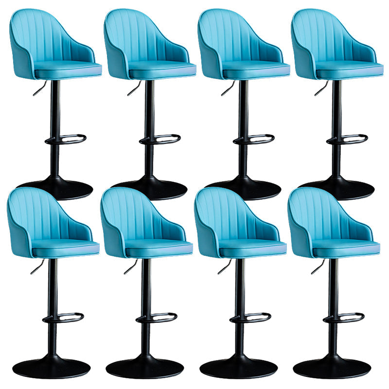 Industrial Metal Counter Height Stools Back Bar Stool for Living Room Blue Black 8 Piece Set Clearhalo 'Bar Furniture' 'Bar Stools' 'bar_stools' 'furn' 'furn_bar_stools' 'Furniture' 'Kitchen & Dining Furniture' 6373191