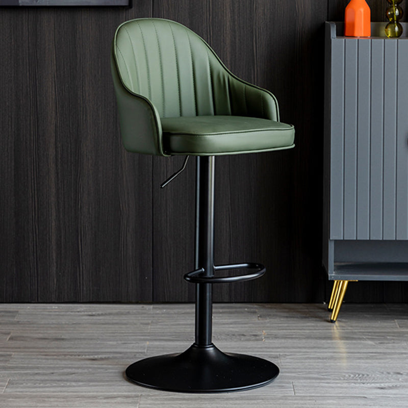 Industrial Metal Counter Height Stools Back Bar Stool for Living Room Green Black 1 Piece Clearhalo 'Bar Furniture' 'Bar Stools' 'bar_stools' 'furn' 'furn_bar_stools' 'Furniture' 'Kitchen & Dining Furniture' 6373192