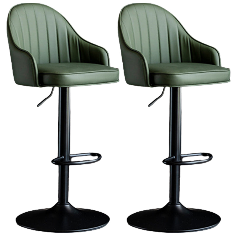 Industrial Metal Counter Height Stools Back Bar Stool for Living Room Green Black 2 Piece Set Clearhalo 'Bar Furniture' 'Bar Stools' 'bar_stools' 'furn' 'furn_bar_stools' 'Furniture' 'Kitchen & Dining Furniture' 6373193