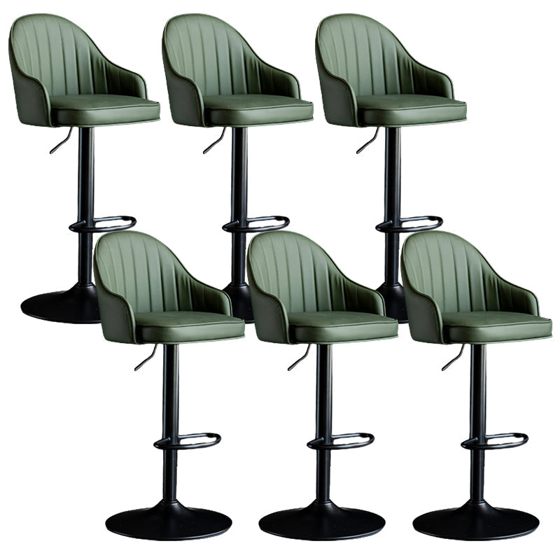 Industrial Metal Counter Height Stools Back Bar Stool for Living Room Green Black 6 Piece Set Clearhalo 'Bar Furniture' 'Bar Stools' 'bar_stools' 'furn' 'furn_bar_stools' 'Furniture' 'Kitchen & Dining Furniture' 6373195