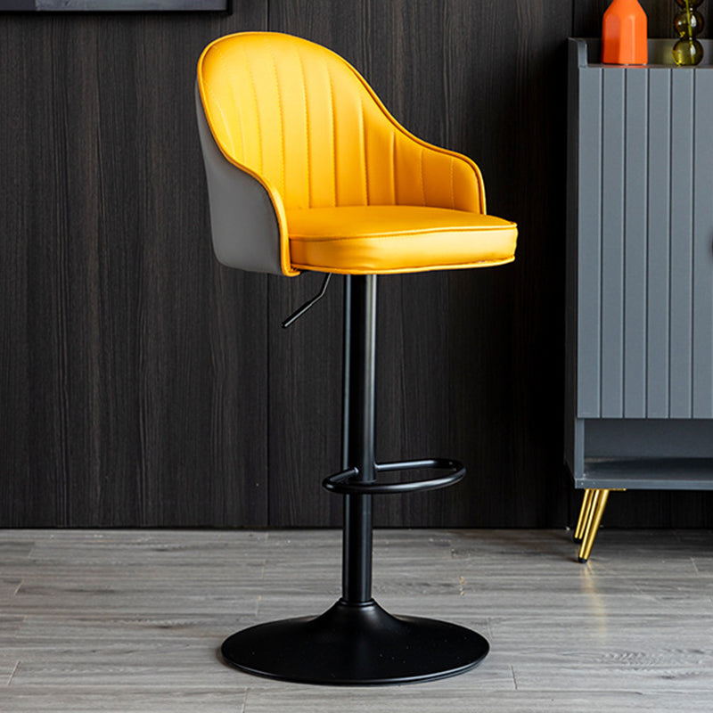 Industrial Metal Counter Height Stools Back Bar Stool for Living Room Yellow-Gray Black 1 Piece Clearhalo 'Bar Furniture' 'Bar Stools' 'bar_stools' 'furn' 'furn_bar_stools' 'Furniture' 'Kitchen & Dining Furniture' 6373197