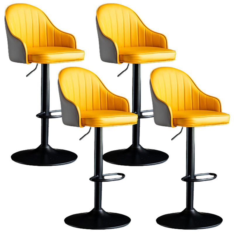 Industrial Metal Counter Height Stools Back Bar Stool for Living Room Yellow-Gray Black 4 Piece Set Clearhalo 'Bar Furniture' 'Bar Stools' 'bar_stools' 'furn' 'furn_bar_stools' 'Furniture' 'Kitchen & Dining Furniture' 6373199