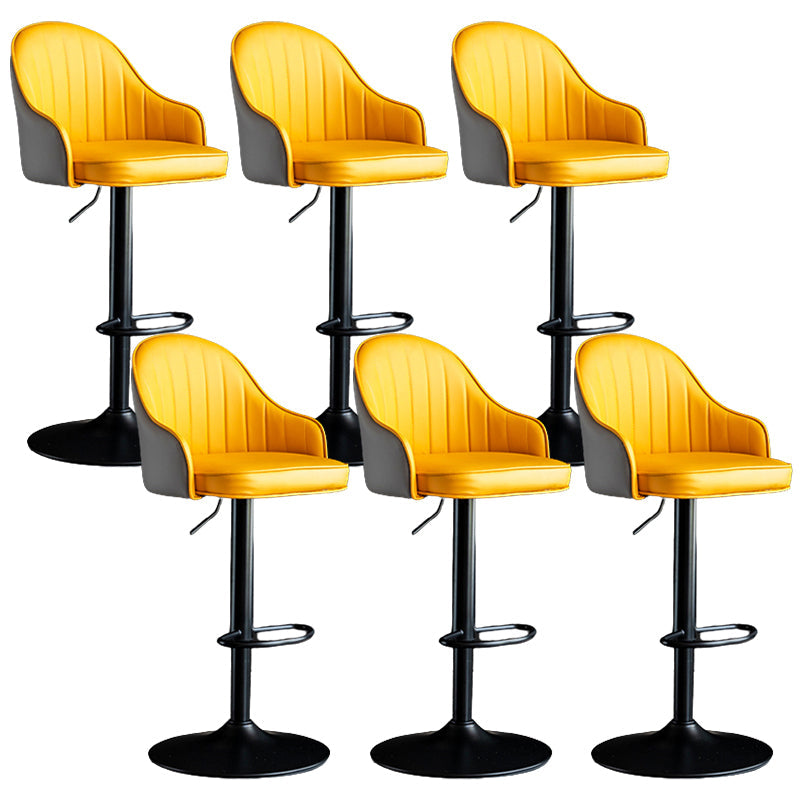 Industrial Metal Counter Height Stools Back Bar Stool for Living Room Yellow-Gray Black 6 Piece Set Clearhalo 'Bar Furniture' 'Bar Stools' 'bar_stools' 'furn' 'furn_bar_stools' 'Furniture' 'Kitchen & Dining Furniture' 6373200