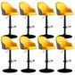 Industrial Metal Counter Height Stools Back Bar Stool for Living Room Yellow-Gray Black 8 Piece Set Clearhalo 'Bar Furniture' 'Bar Stools' 'bar_stools' 'furn' 'furn_bar_stools' 'Furniture' 'Kitchen & Dining Furniture' 6373201