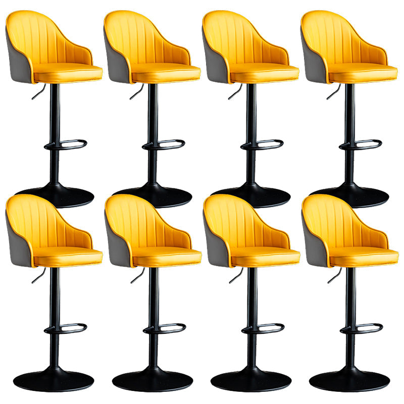 Industrial Metal Counter Height Stools Back Bar Stool for Living Room Yellow-Gray Black 8 Piece Set Clearhalo 'Bar Furniture' 'Bar Stools' 'bar_stools' 'furn' 'furn_bar_stools' 'Furniture' 'Kitchen & Dining Furniture' 6373201