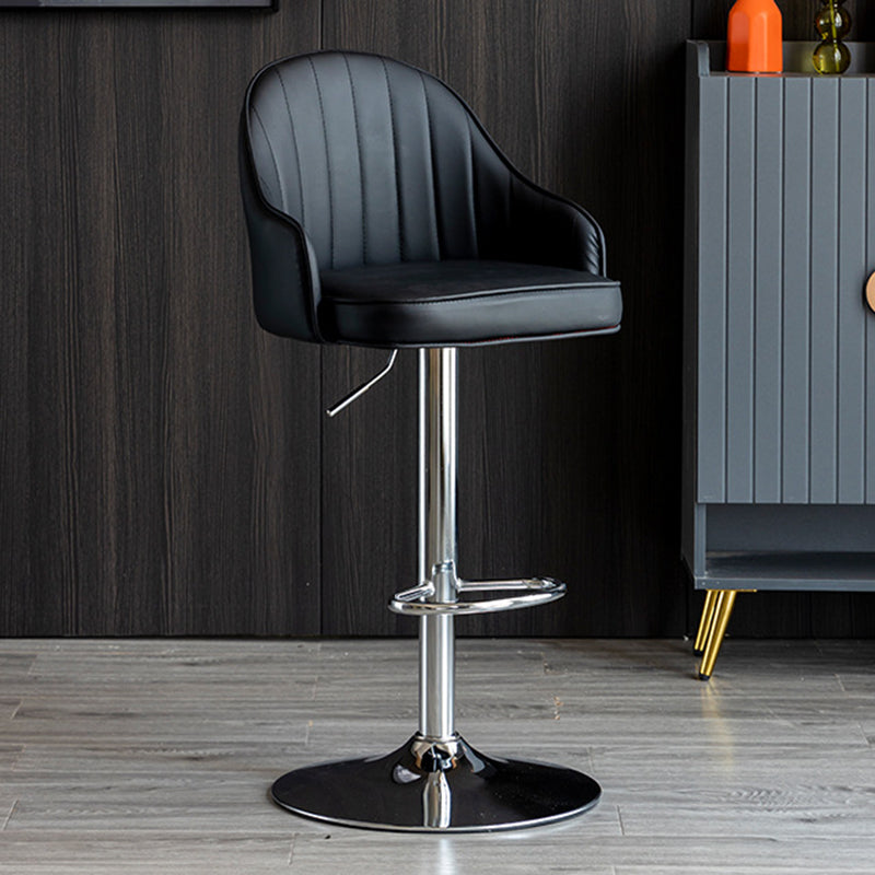 Industrial Metal Counter Height Stools Back Bar Stool for Living Room Black Silver 1 Piece Clearhalo 'Bar Furniture' 'Bar Stools' 'bar_stools' 'furn' 'furn_bar_stools' 'Furniture' 'Kitchen & Dining Furniture' 6373202