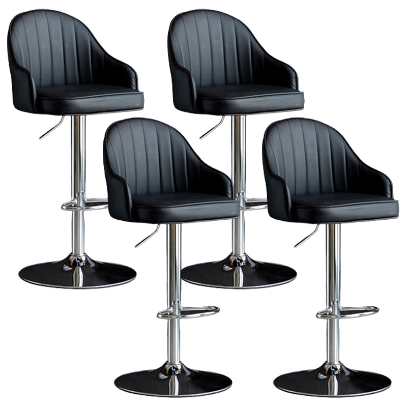 Industrial Metal Counter Height Stools Back Bar Stool for Living Room Black Silver 4 Piece Set Clearhalo 'Bar Furniture' 'Bar Stools' 'bar_stools' 'furn' 'furn_bar_stools' 'Furniture' 'Kitchen & Dining Furniture' 6373204