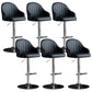 Industrial Metal Counter Height Stools Back Bar Stool for Living Room Black Silver 6 Piece Set Clearhalo 'Bar Furniture' 'Bar Stools' 'bar_stools' 'furn' 'furn_bar_stools' 'Furniture' 'Kitchen & Dining Furniture' 6373205