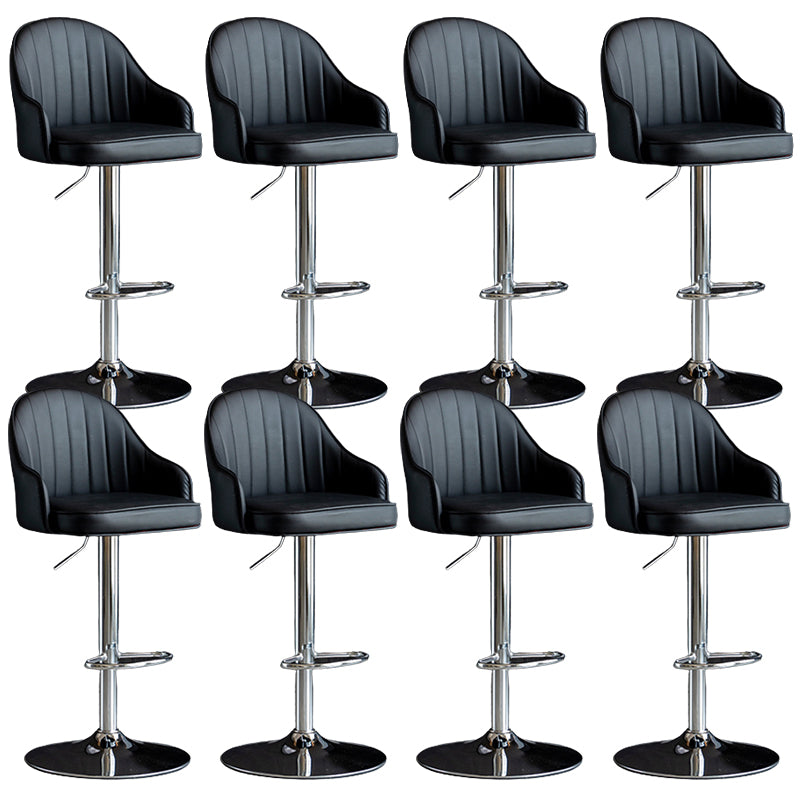 Industrial Metal Counter Height Stools Back Bar Stool for Living Room Black Silver 8 Piece Set Clearhalo 'Bar Furniture' 'Bar Stools' 'bar_stools' 'furn' 'furn_bar_stools' 'Furniture' 'Kitchen & Dining Furniture' 6373206