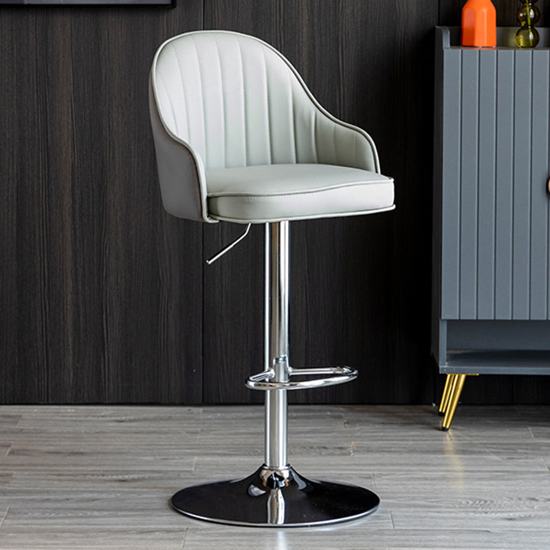 Industrial Metal Counter Height Stools Back Bar Stool for Living Room Grey Silver 1 Piece Clearhalo 'Bar Furniture' 'Bar Stools' 'bar_stools' 'furn' 'furn_bar_stools' 'Furniture' 'Kitchen & Dining Furniture' 6373207