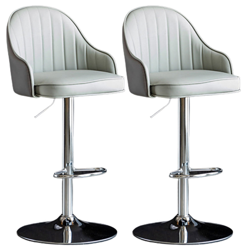 Industrial Metal Counter Height Stools Back Bar Stool for Living Room Grey Silver 2 Piece Set Clearhalo 'Bar Furniture' 'Bar Stools' 'bar_stools' 'furn' 'furn_bar_stools' 'Furniture' 'Kitchen & Dining Furniture' 6373208