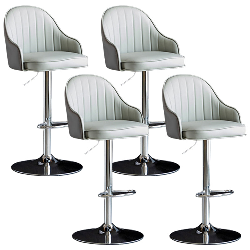 Industrial Metal Counter Height Stools Back Bar Stool for Living Room Grey Silver 4 Piece Set Clearhalo 'Bar Furniture' 'Bar Stools' 'bar_stools' 'furn' 'furn_bar_stools' 'Furniture' 'Kitchen & Dining Furniture' 6373209
