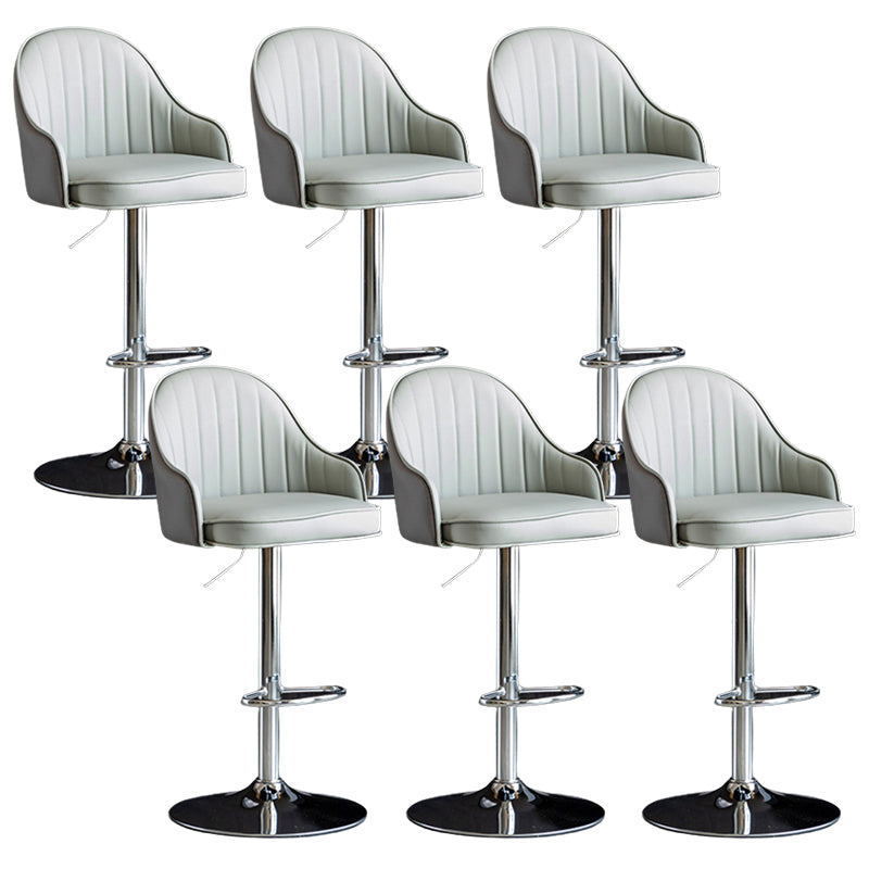 Industrial Metal Counter Height Stools Back Bar Stool for Living Room Grey Silver 6 Piece Set Clearhalo 'Bar Furniture' 'Bar Stools' 'bar_stools' 'furn' 'furn_bar_stools' 'Furniture' 'Kitchen & Dining Furniture' 6373210