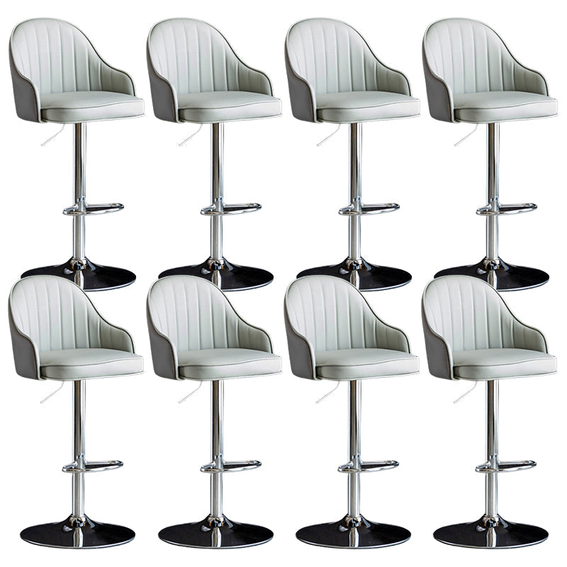 Industrial Metal Counter Height Stools Back Bar Stool for Living Room Grey Silver 8 Piece Set Clearhalo 'Bar Furniture' 'Bar Stools' 'bar_stools' 'furn' 'furn_bar_stools' 'Furniture' 'Kitchen & Dining Furniture' 6373211