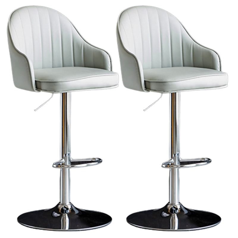 Industrial Metal Counter Height Stools Back Bar Stool for Living Room Light Gray Silver 2 Piece Set Clearhalo 'Bar Furniture' 'Bar Stools' 'bar_stools' 'furn' 'furn_bar_stools' 'Furniture' 'Kitchen & Dining Furniture' 6373213
