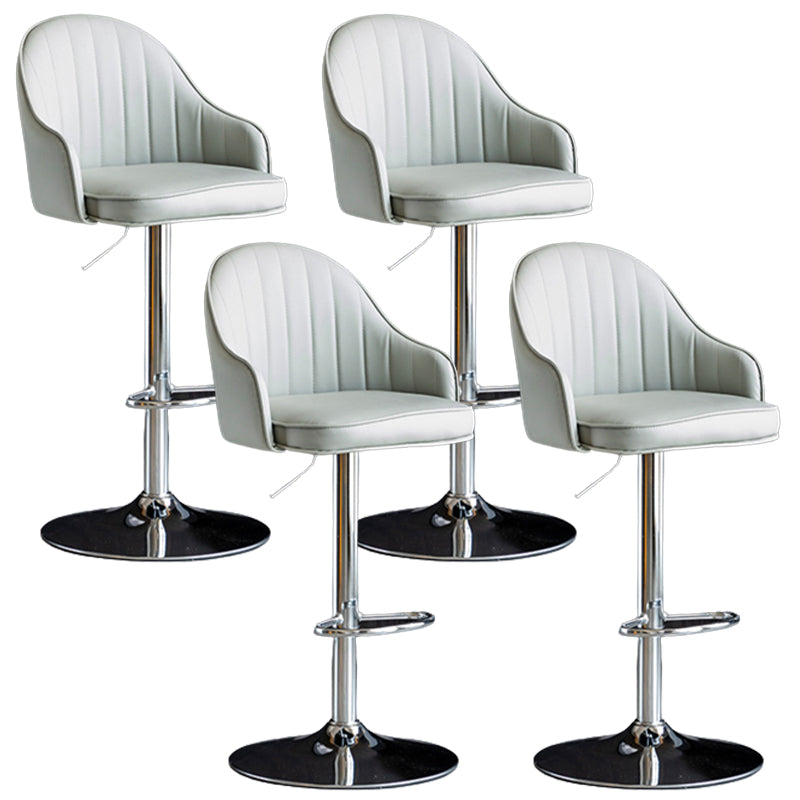 Industrial Metal Counter Height Stools Back Bar Stool for Living Room Light Gray Silver 4 Piece Set Clearhalo 'Bar Furniture' 'Bar Stools' 'bar_stools' 'furn' 'furn_bar_stools' 'Furniture' 'Kitchen & Dining Furniture' 6373214