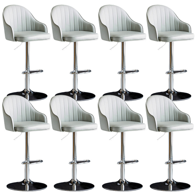 Industrial Metal Counter Height Stools Back Bar Stool for Living Room Light Gray Silver 8 Piece Set Clearhalo 'Bar Furniture' 'Bar Stools' 'bar_stools' 'furn' 'furn_bar_stools' 'Furniture' 'Kitchen & Dining Furniture' 6373216