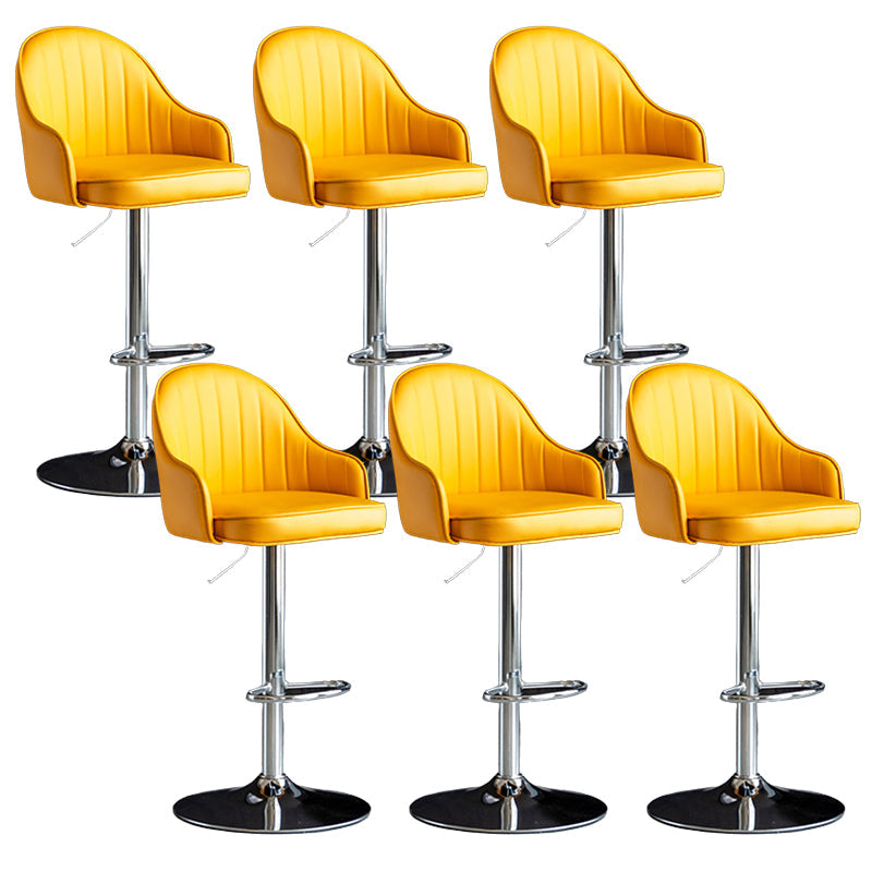 Industrial Metal Counter Height Stools Back Bar Stool for Living Room Yellow Silver 6 Piece Set Clearhalo 'Bar Furniture' 'Bar Stools' 'bar_stools' 'furn' 'furn_bar_stools' 'Furniture' 'Kitchen & Dining Furniture' 6373220